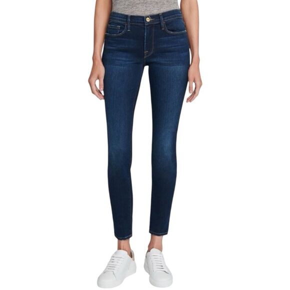 Frame Denim Women's Dark Blue Jeans Le Skinny de Jeanne Crop 27 - Picture 1 of 5